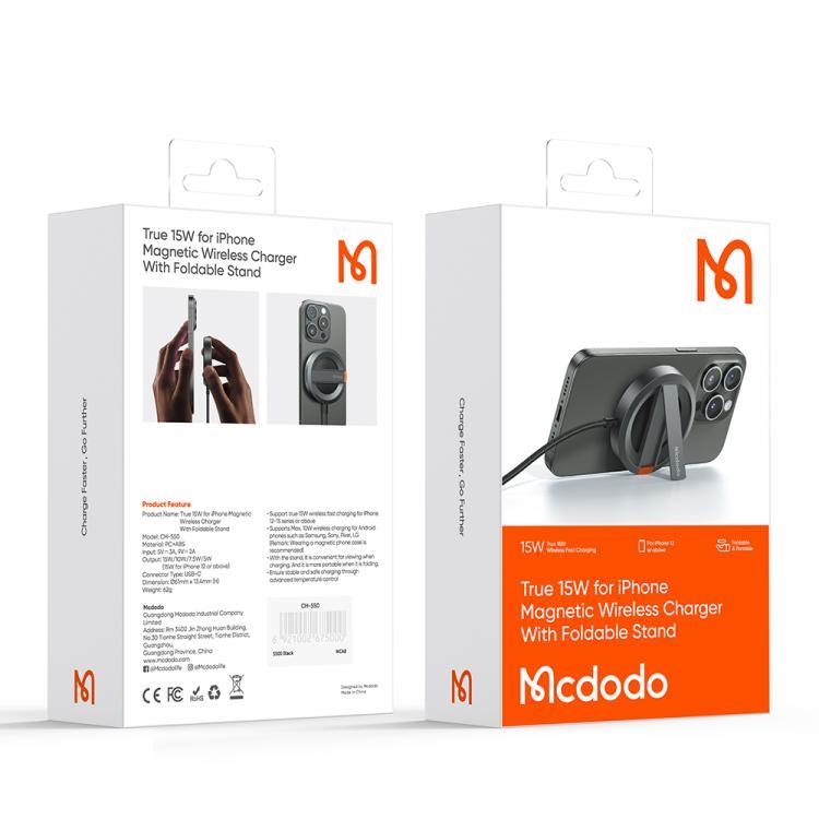 Mcdodo CH-5500 15W Magsafe Şarj Cihazı Ve Stand - SİYAH - Görsel 9