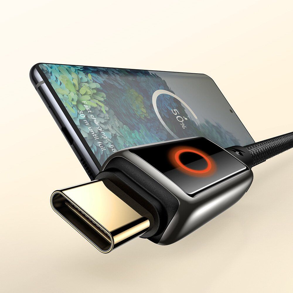 Mcdodo CA-6650 6A USB Typec Halo Solunum Işıklı Şarj Kablosu 1.2M - Siyah - Görsel 5