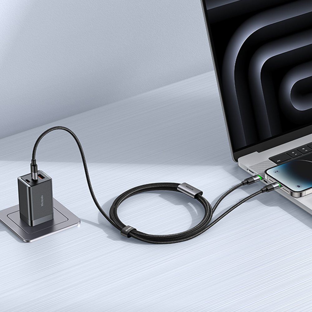 Mcdodo CA-6700 2in1 100W TypeC- iPhone Şarj Kablo 1.5M-Siyah - Görsel 4