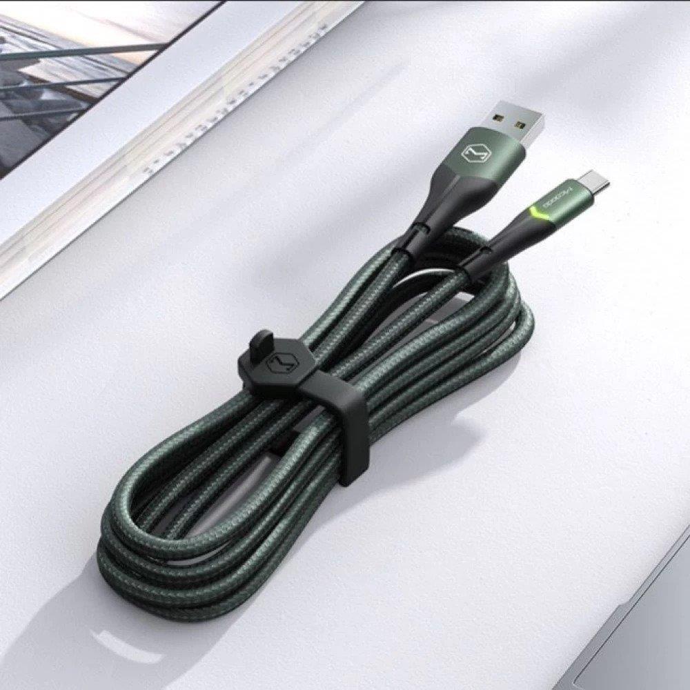 Mcdodo CA-7961 Typec Led Işıklı Hızlı Data Şarj Kablo 3A 1Mt-Yeşil - Görsel 5