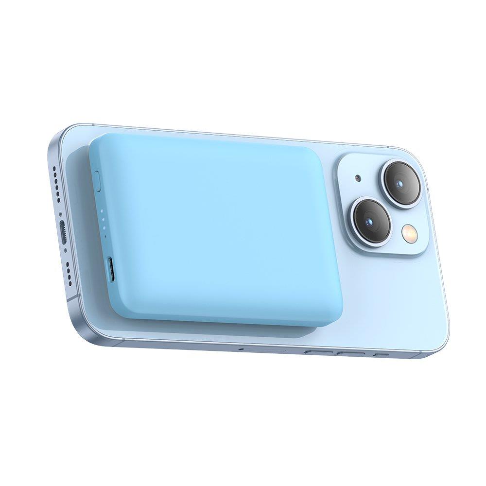 Mcdodo MC-3952 15W Mini Manyetik 5000 mAh Powerbank- Mavi - Görsel 4