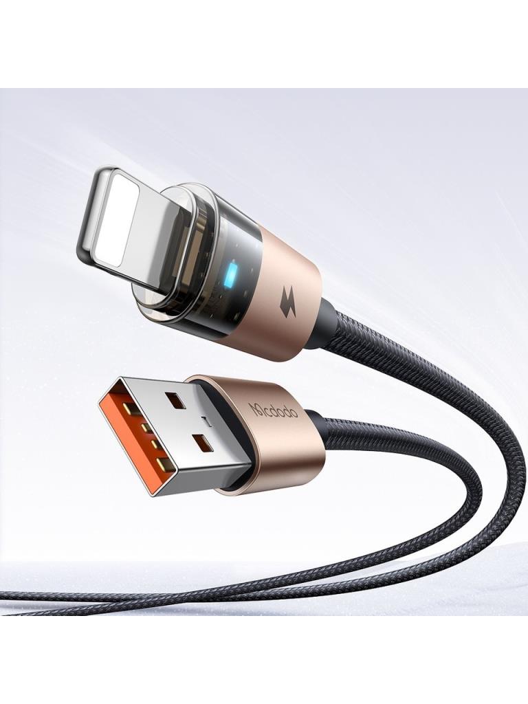 Mcdodo CA-6911 3A Işıklı Usb iPhone Şarj Data Kablosu 1.2m Siyah