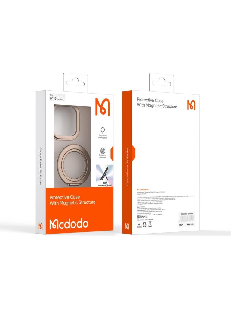 Mcdodo PC-4935 iPhone 16 Pro Max Halka Standlı Magsafe Titanyum Kapak - Görsel 3