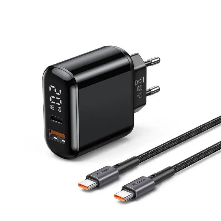 Mcdodo CH-7172 20W Usb TypeC Girişli Dijital Led Göstergeli Şarj Adaptörü TypeC Kablo