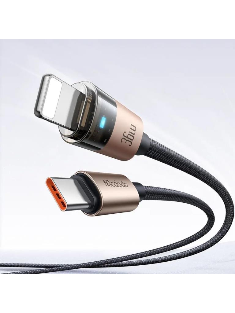 Mcdodo CA-6941 36W Typec iPhone Işıklı Data Şarj Kablosu 1.2M - Gold - Görsel 4