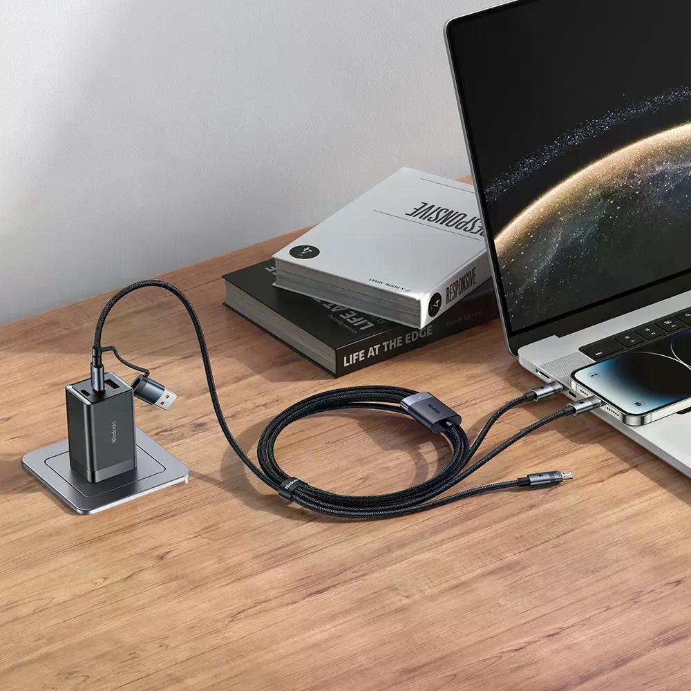 Mcdodo CA-7260 6in1 100W Typec iPhone Micro Şeffaf Çoklu Kablo 1.2M - Görsel 3