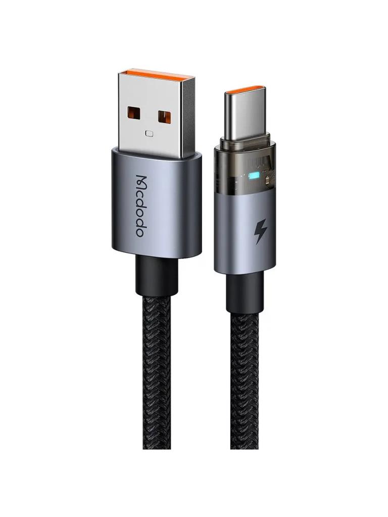 Mcdodo CA-6890 Usb Typec Hızlı Şarj Kablosu Işıklı 1.2M Siyah