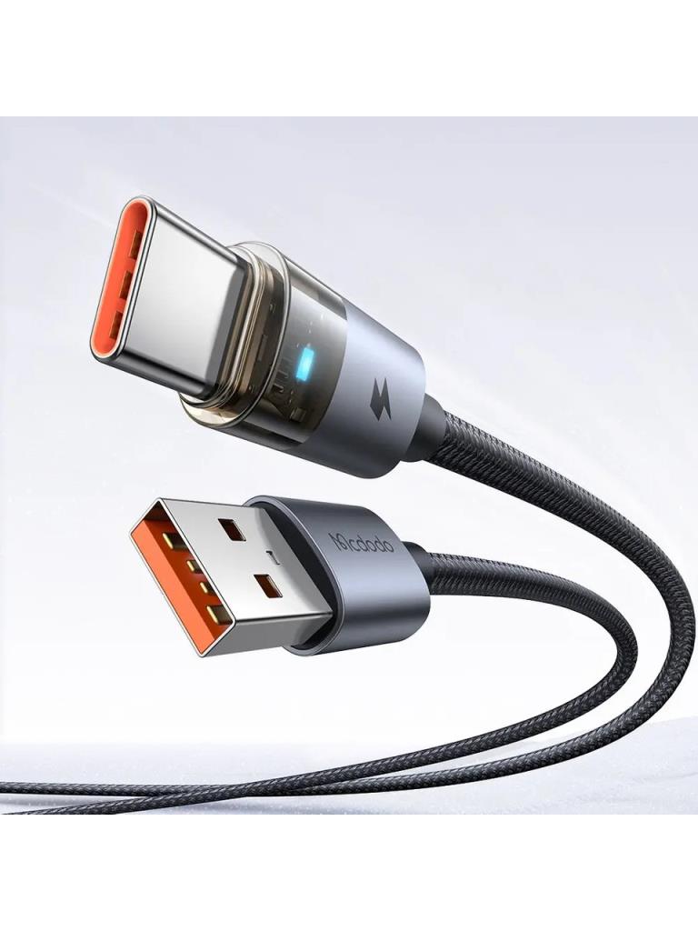 Mcdodo CA-6890 Usb Typec Hızlı Şarj Kablosu Işıklı 1.2M Siyah - Görsel 3